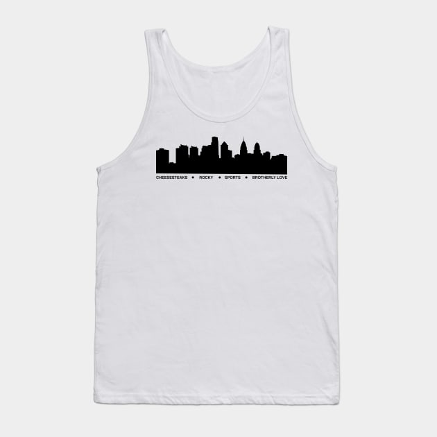 Philadelphia - Black Tank Top by scornely